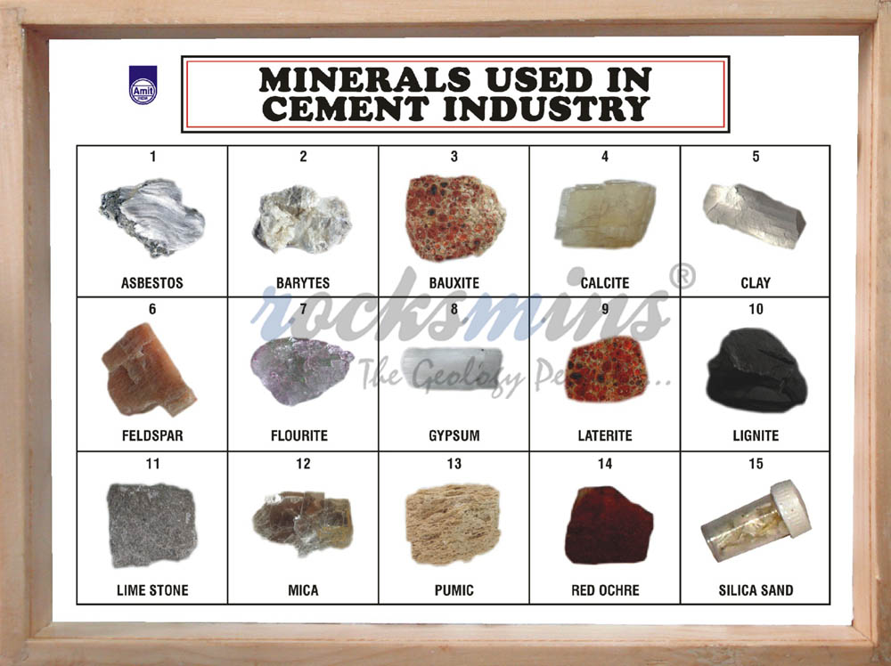 Minerals Used in Cement Industry (Set of 15) CE15PM, CE15PS, Rocks